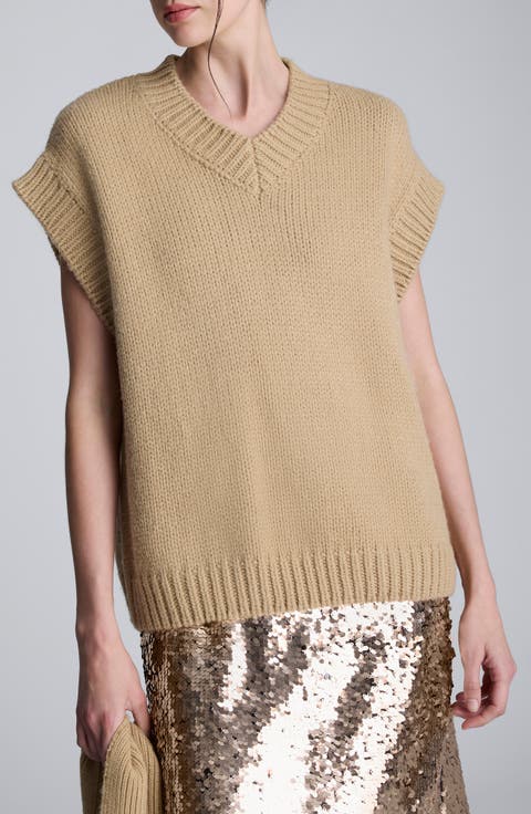 Cap Sleeve Sweater with Removable Scarf