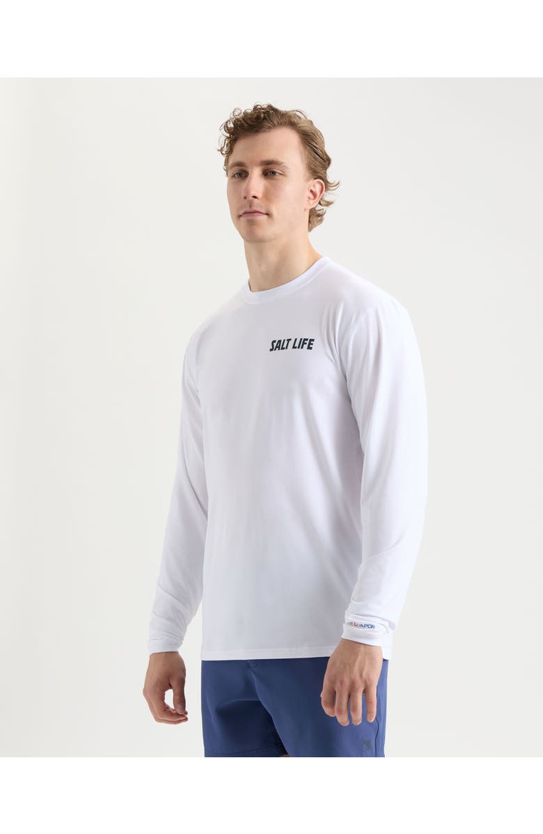 Salt Life Live Above or Below Long Sleeve Performance Tee, Alternate, color, White