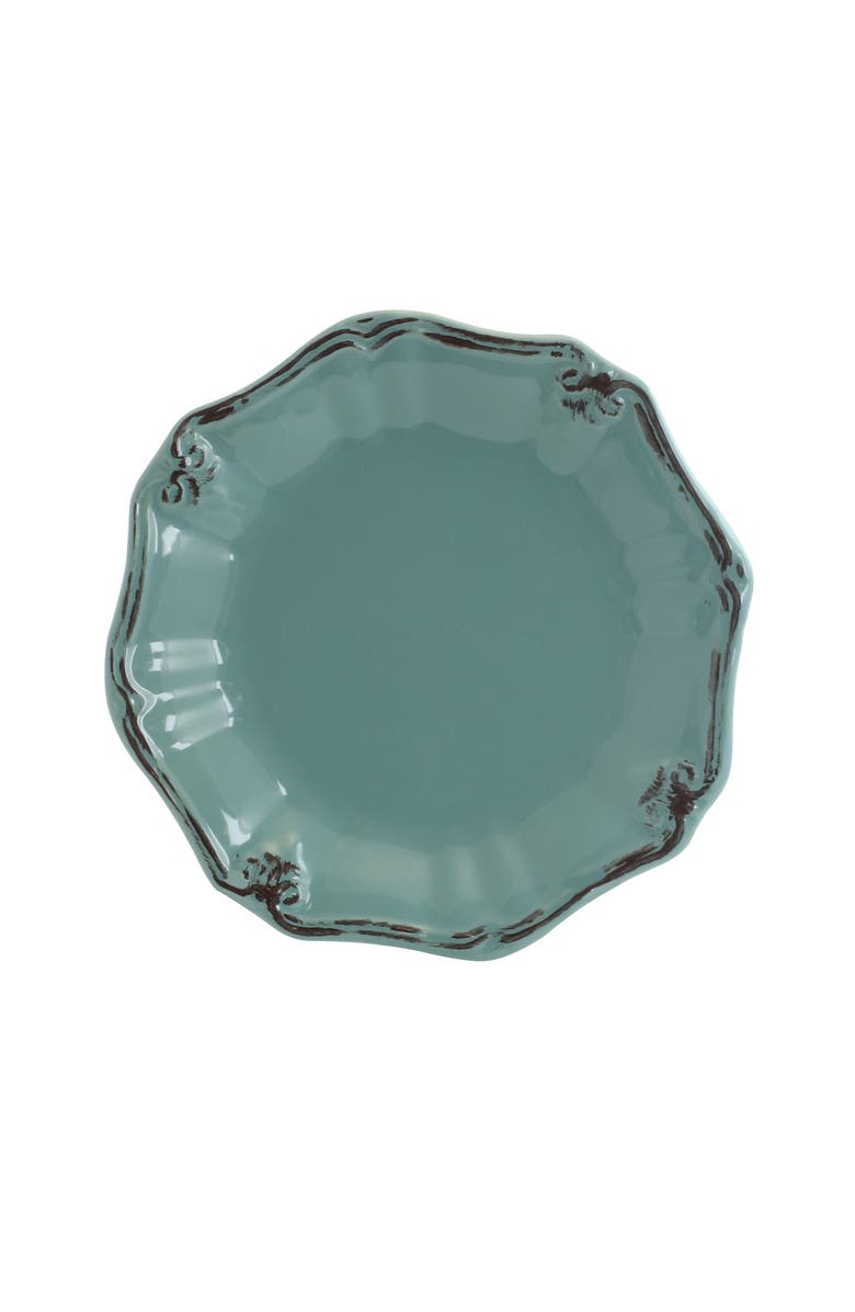 Elama Fleur De Lys 20-Piece Dinnerware Set, Alternate, color, Blue