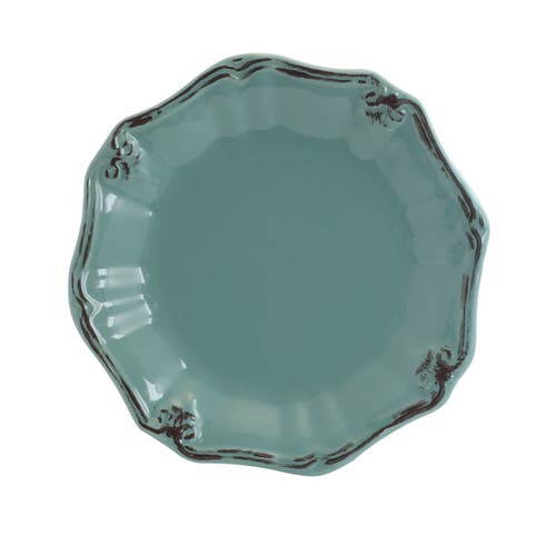 Elama Fleur De Lys 20-piece Dinnerware Set In Green
