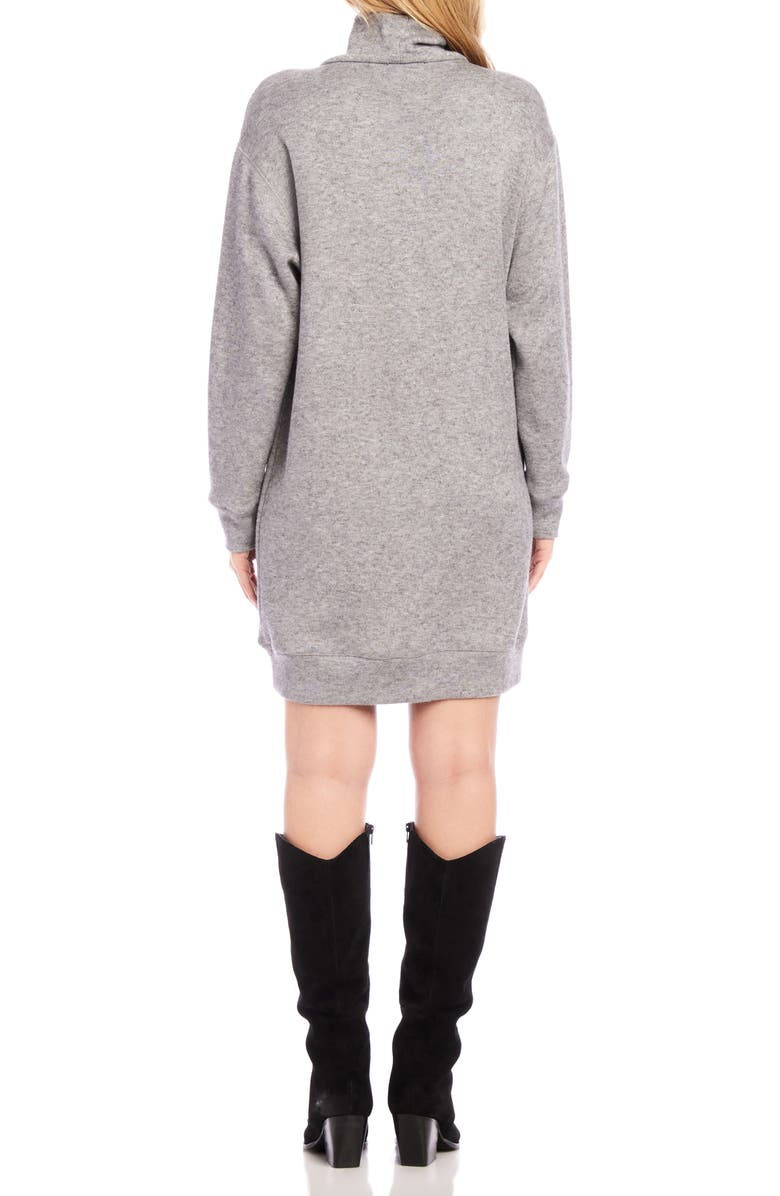Karen Kane Long Sleeve Turtleneck Sweater Dress, Alternate, color, Gray