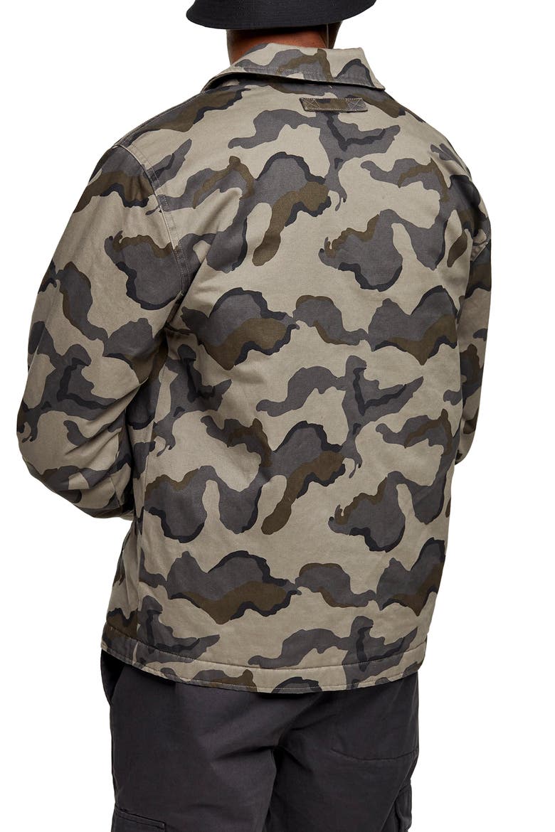 Camouflage Classic Fit Deck Jacket, Alternate, color, OLIVE