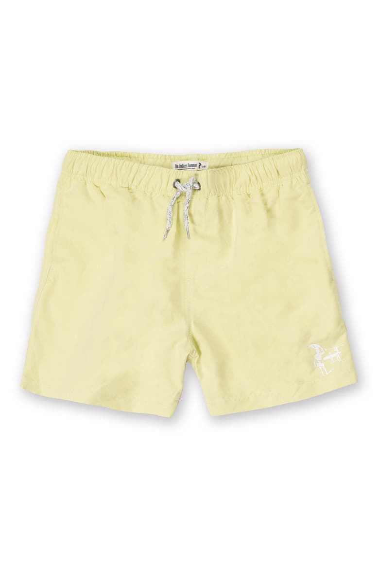 Kids' Washed Volley Swim Trunks, Main, color, LIME