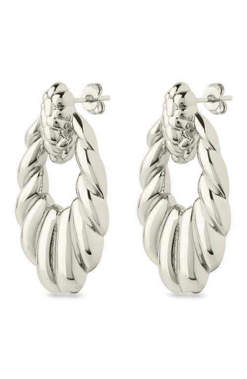Sterling Forever Enid Textured Door Knocker Stud Earrings