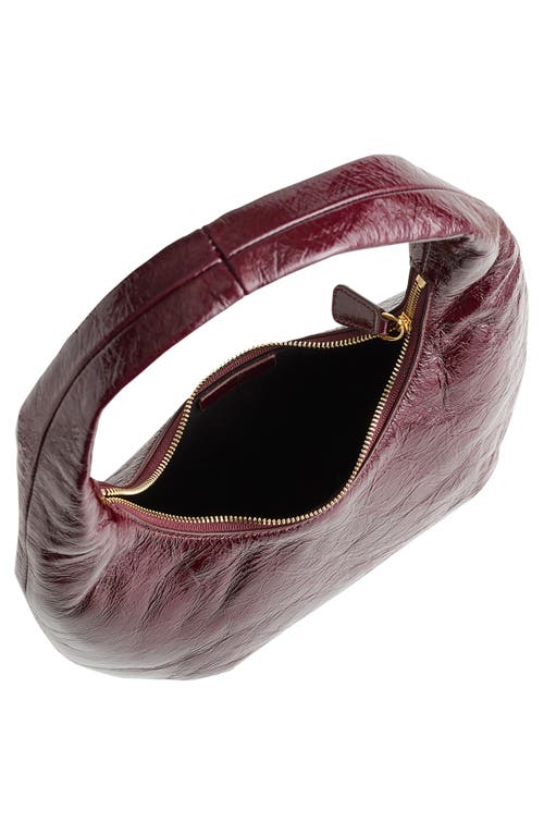 Madewell The Medium Leather Top Handle Bag In Dark Plum