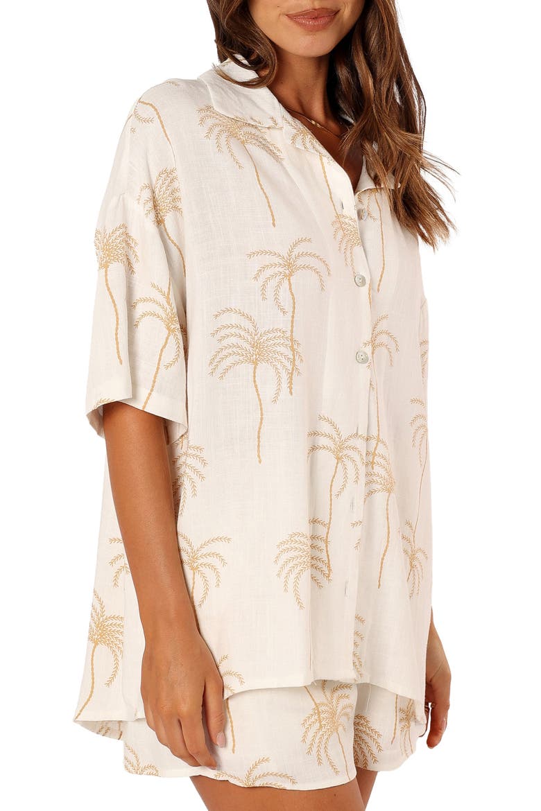 Amira Print Shirt, Alternate, color, PALM PRINT