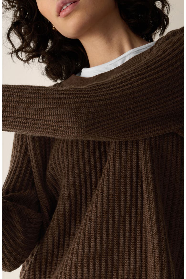 Crewneck Ribbed Wool Sweater, Alternate, color, HAZELWOOD
