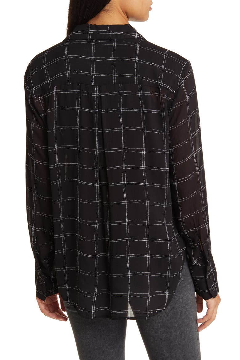 Windowpane Check Woven Button-Up Shirt, Alternate, color, STIPPLED PLAID PRINT
