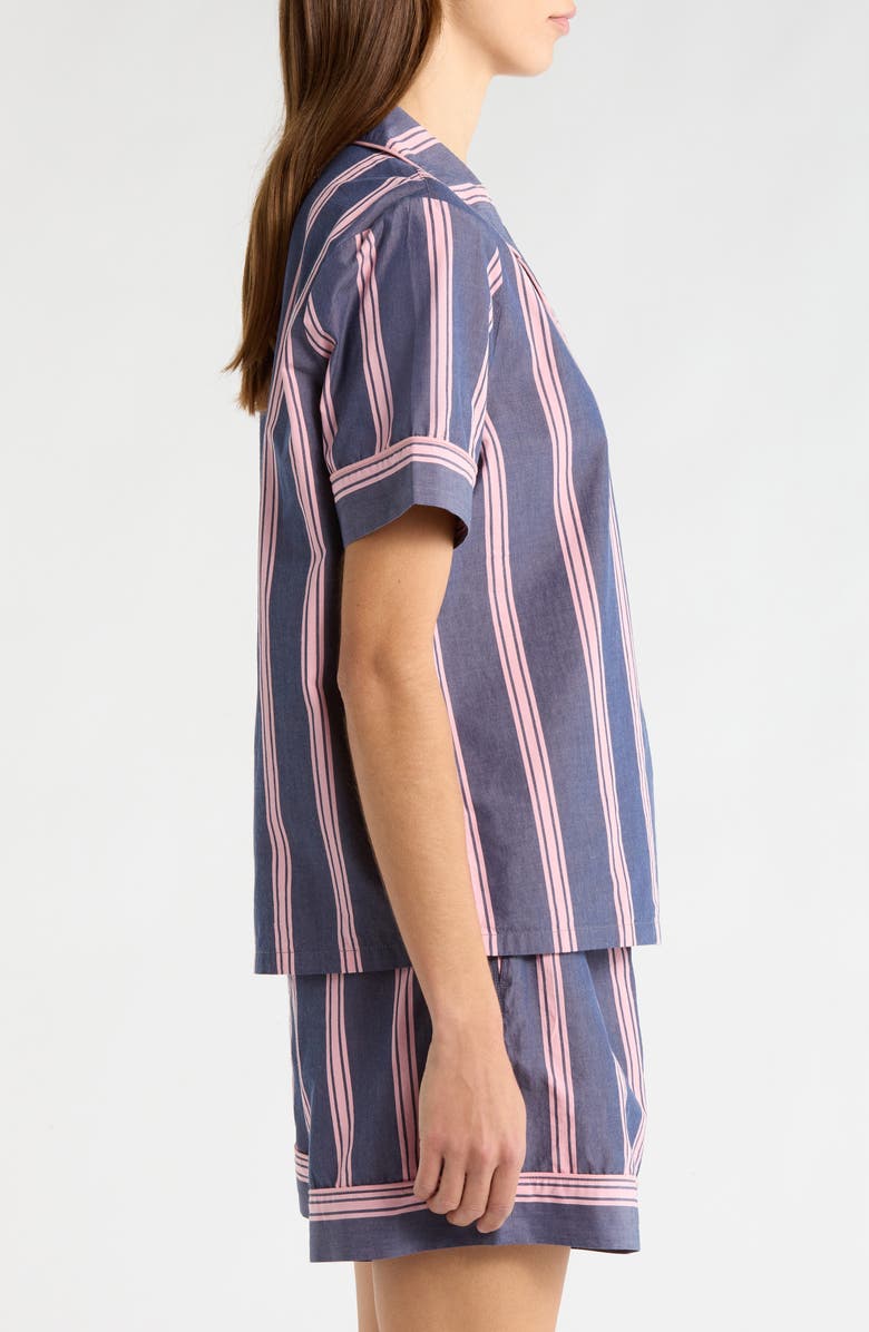 Nordstrom Classic Short Cotton Pajamas, Alternate, color, Navy Lena Stripe