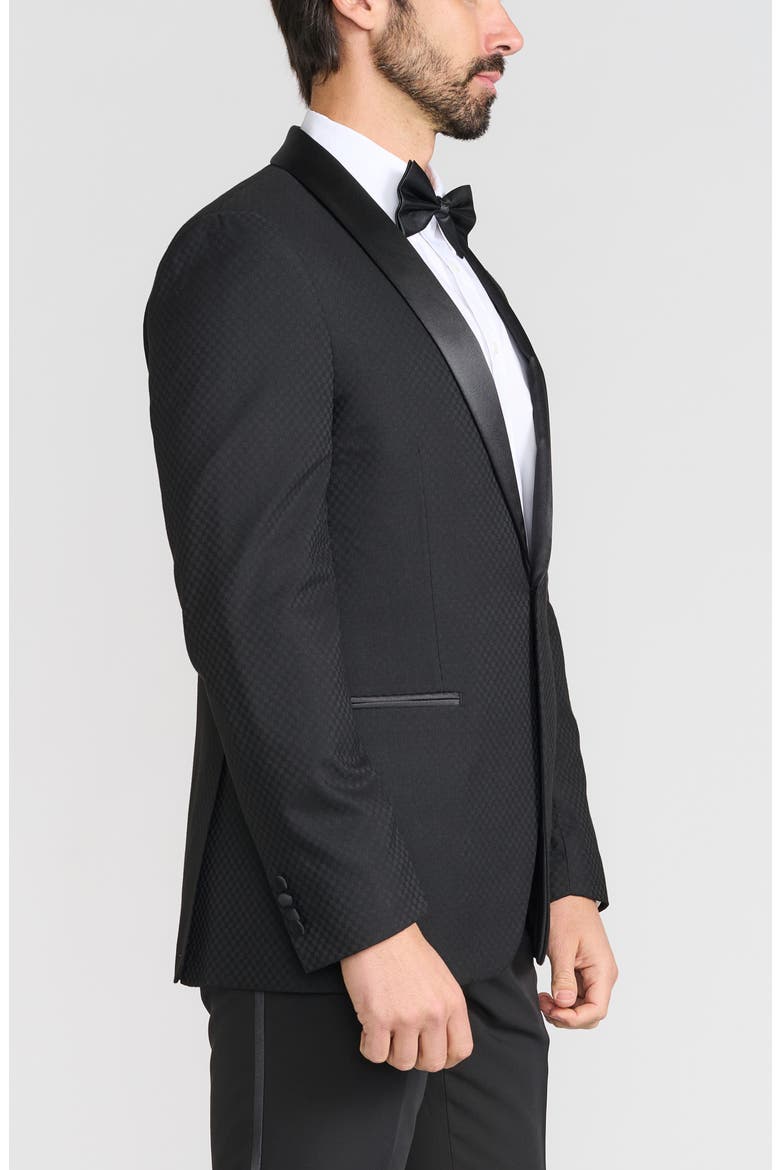 Tonal Jacquard Dinner Jacket, Alternate, color, BLACK