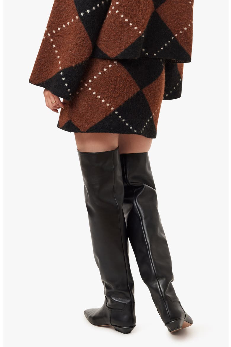 Argyle Sweater Miniskirt, Alternate, color, BROWNBLACK