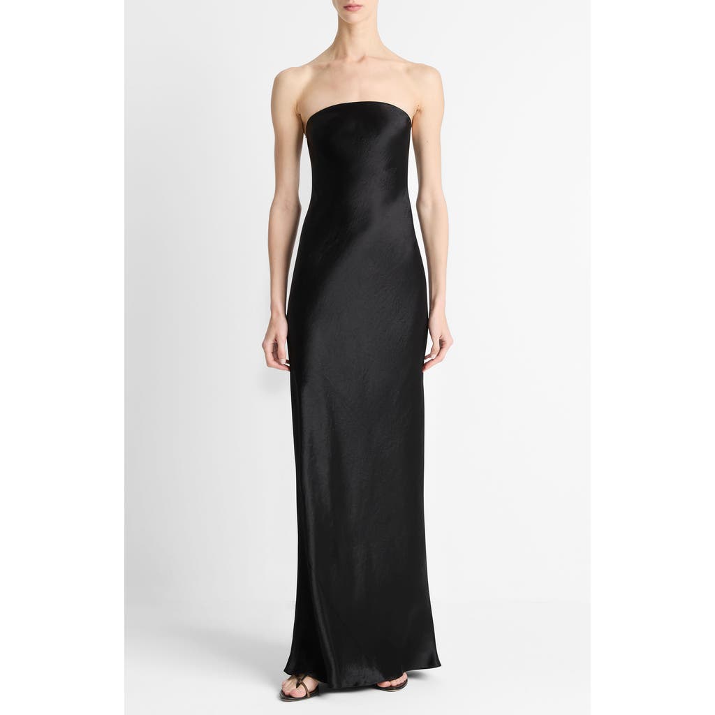 Vince Strapless Maxi Dress In Black