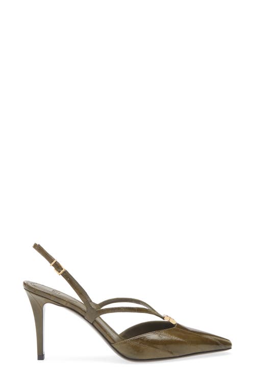 Fendi Ffold Genuine Eel Pump In Green