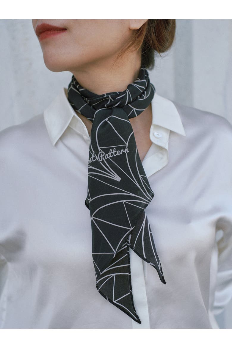 "Chrysler" Silk Crepe Neck Scarf, Alternate, color, Empire Black