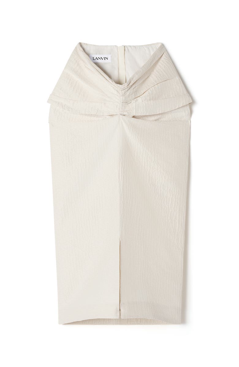 Lanvin White Midi Skirt In Jacquard, Alternate, color, White