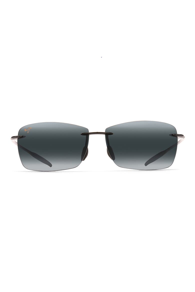 Lighthouse 65mm Polarized Rectangle Sunglasses, Main, color, BLACK