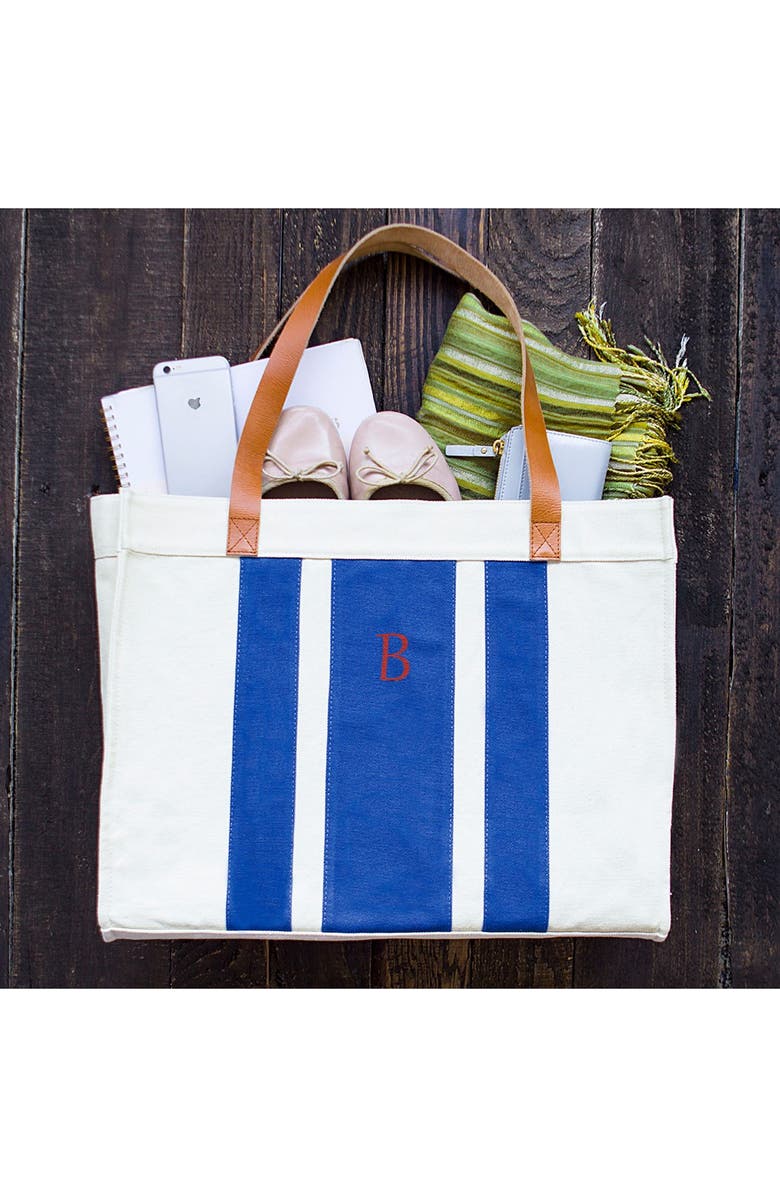 Cathy's Concepts Monogram Canvas Tote, Alternate, color,