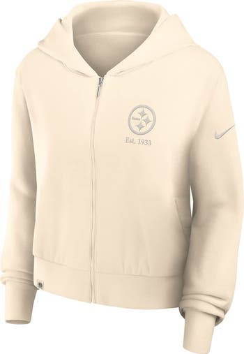 Nike Women's Nike Cream Pittsburgh Steelers Glory Cropped Full-Zip
