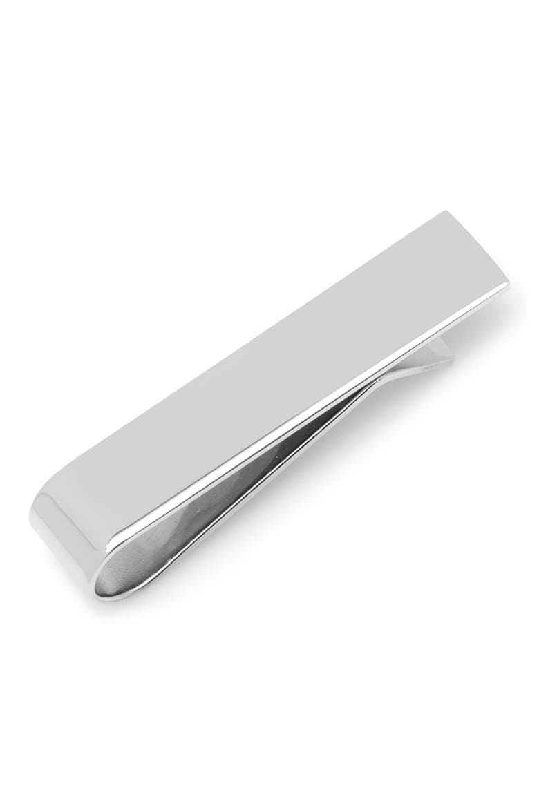 Engravable Short Tie Bar, Main, color, SILVER