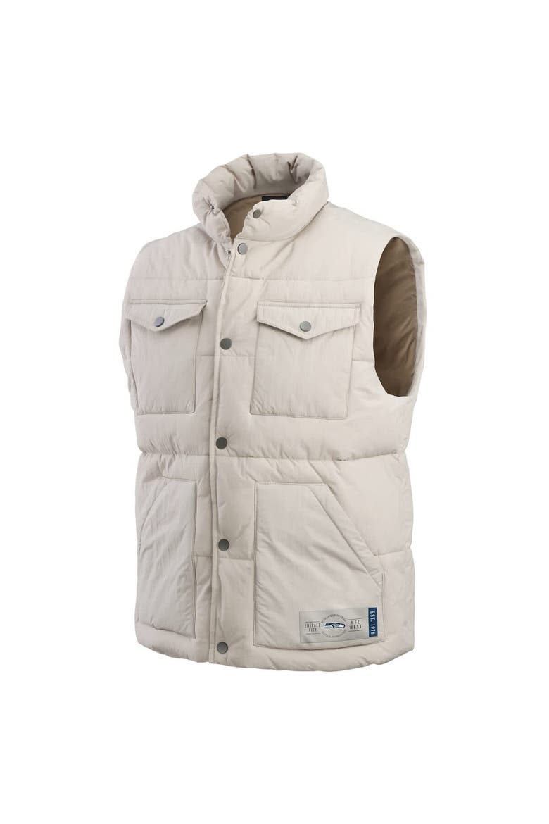 Men's Darius Rucker Collection by Fanatics Cream Seattle Seahawks Puffer Full-Snap Vest, Alternate, color, Cream