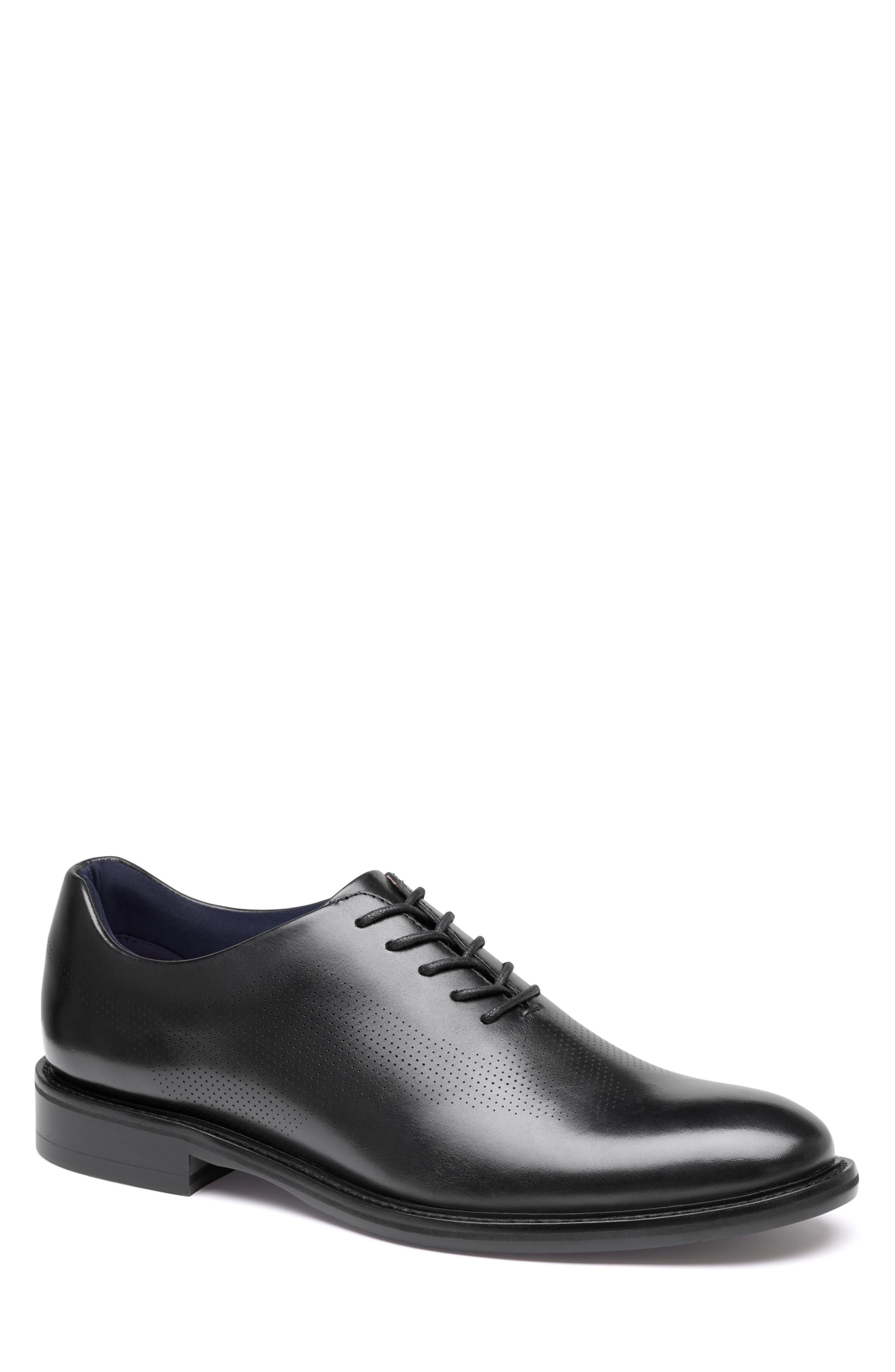 Conard 2.0 Perforated Leather Oxford, Main, color, BLACK FULL GRAIN