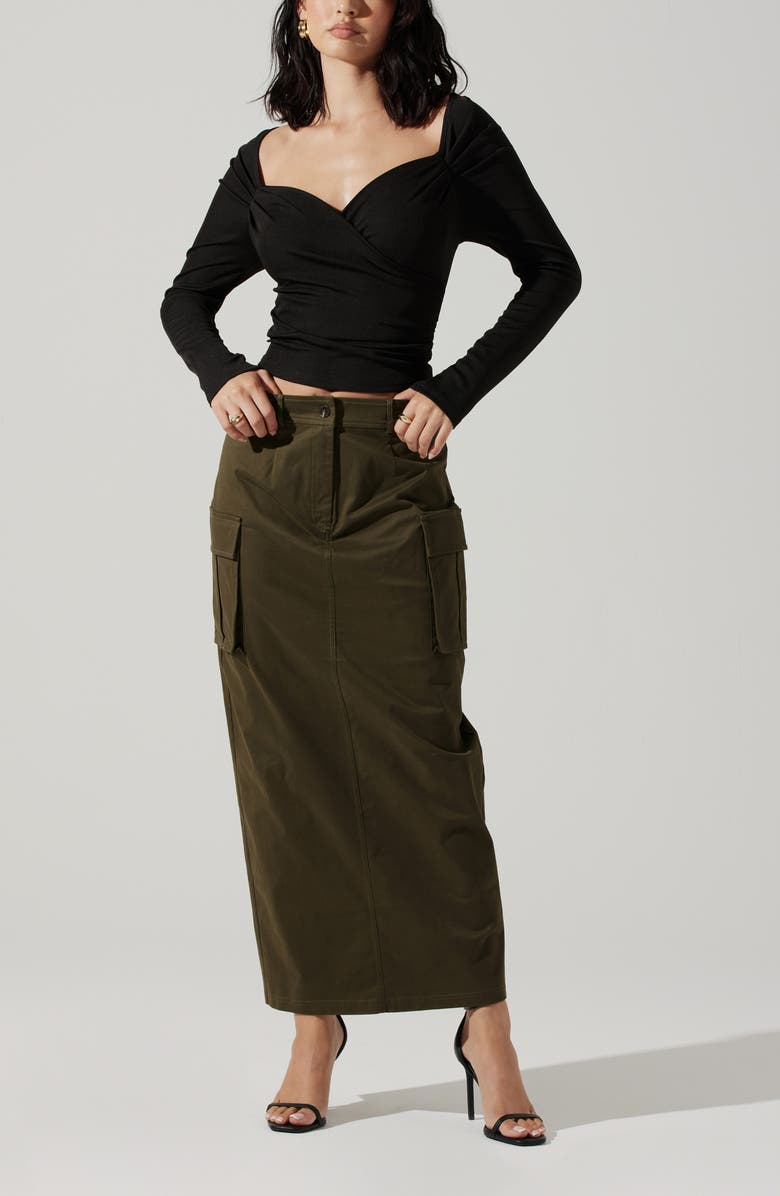 ASTR the Label Sweetheart Faux Wrap Jersey Top, Alternate, color, 