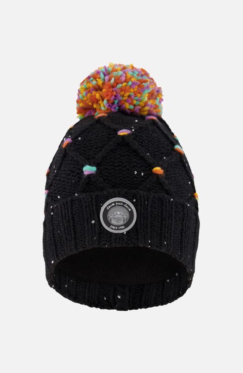 Lined Knit Pompom Hat with Little Sequins (Toddler, Little Kid 
Big Kid)