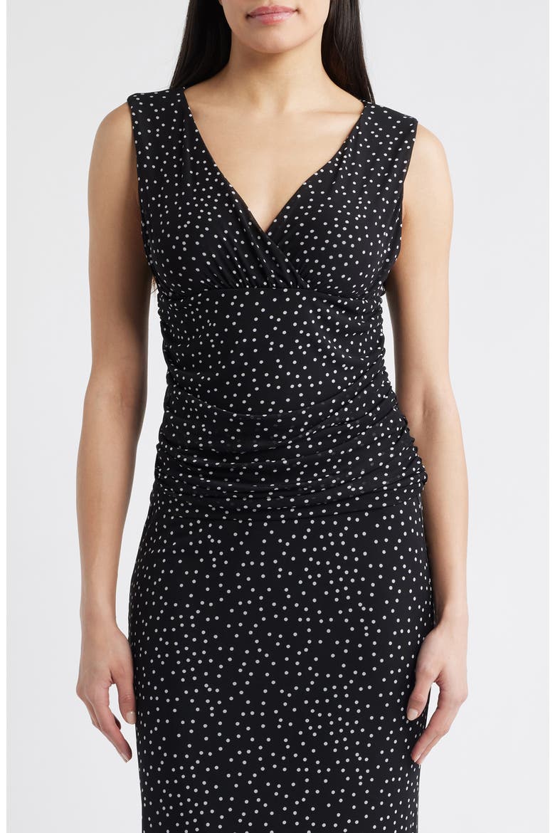 Ruched Empire Waist Sleeveless Top, Main, color, BLACK