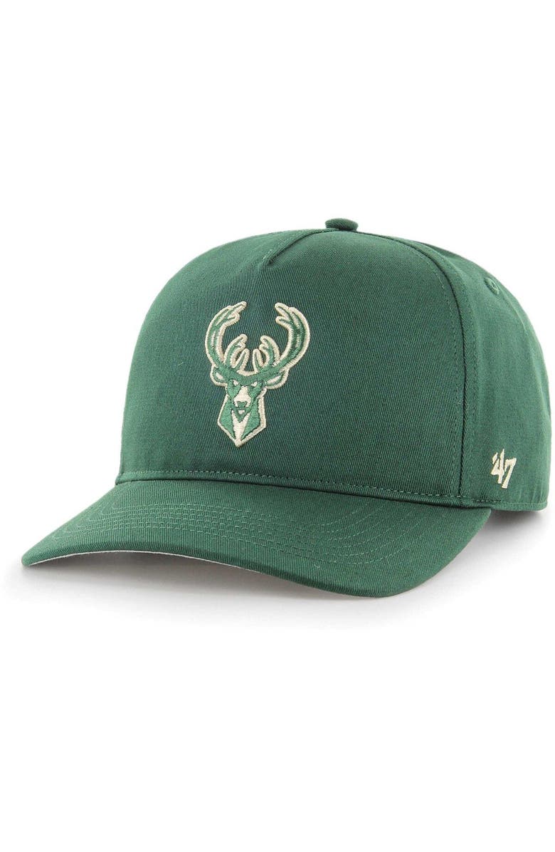'47 Men's '47 Hunter Green Milwaukee Bucks Hitch Snapback Hat, Main, color, Green
