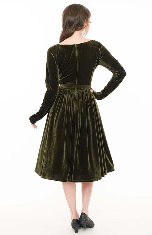 UNIQUE VINTAGE UNIQUE VINTAGE LONG SLEEVE SWEETHEART VELVET SWING DRESS