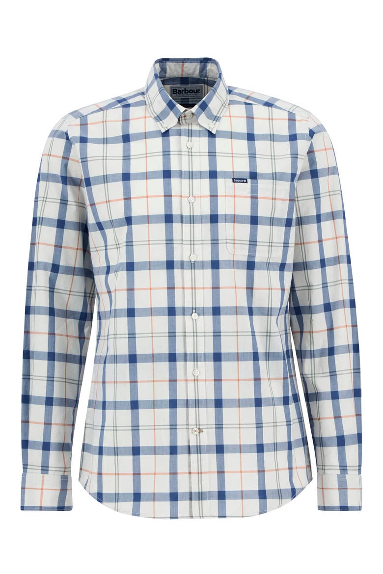 Rawley Tailored Fit Plaid Cotton Button-Down Shirt, Alternate, color, SEA HAZE TARTAN