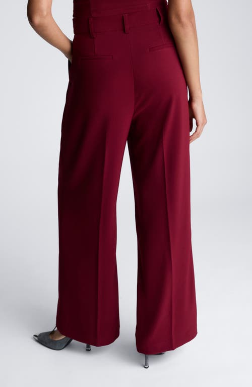 Kenneth Cole Womens Sweetheart Neck Bustier Cami Top High Rise Fly Front Wide Leg Pant In Wineberry