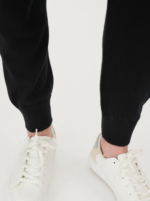 Gobi Mongolian Cashmere Cuffed Cashmere Jogger In Black
