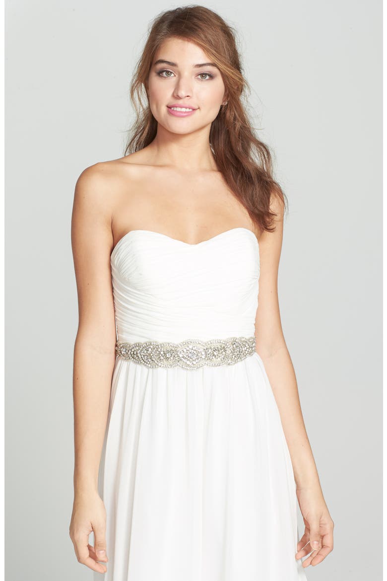 'Ginger - Dramatic' Crystal Belt, Alternate, color, IVORY ORGANZA