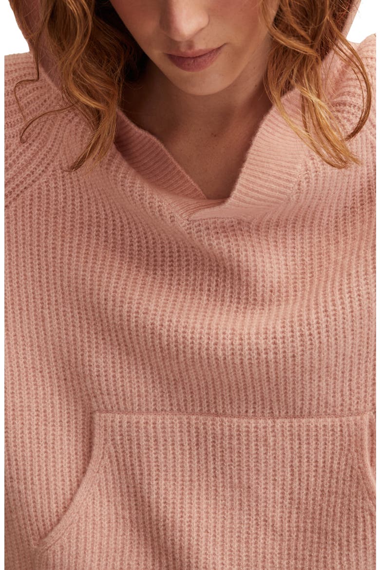 Cloud Soft V-Neck Sweater Hoodie, Alternate, color, ROSE SMOKE