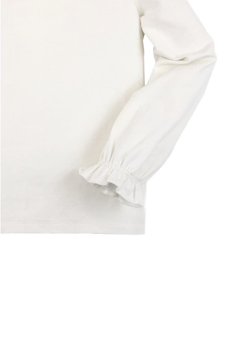 Hope & Henry Baby Girls' Ruffle Neck Knit Top, Infant, Alternate, color, Soft White