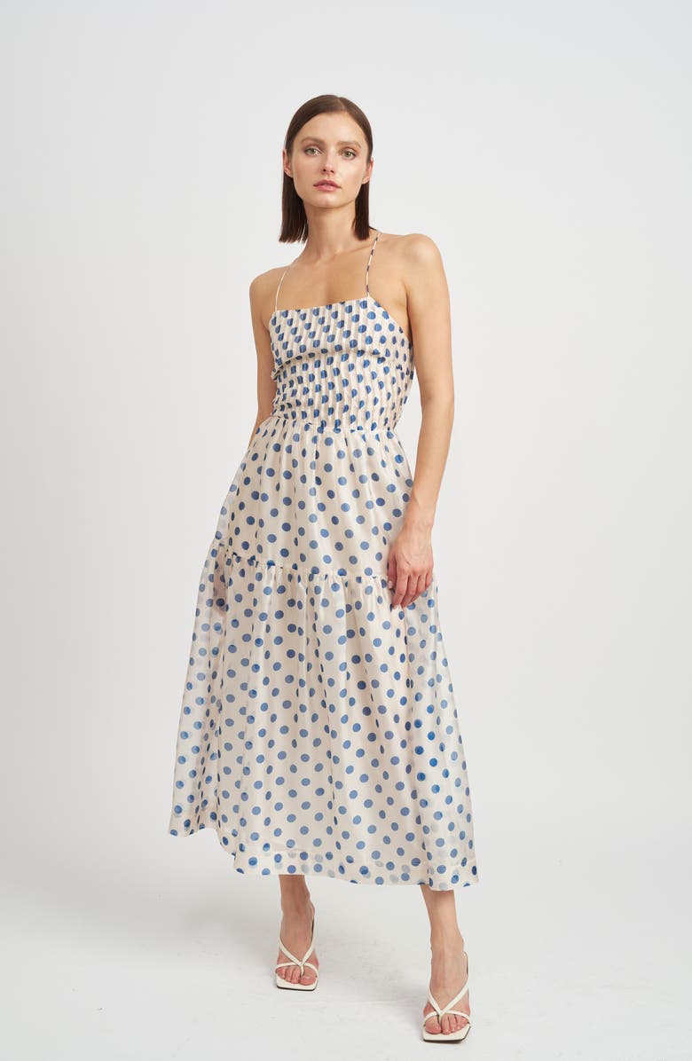 En Saison Frances Polka Dot Strappy Back Dress, Alternate, color, 