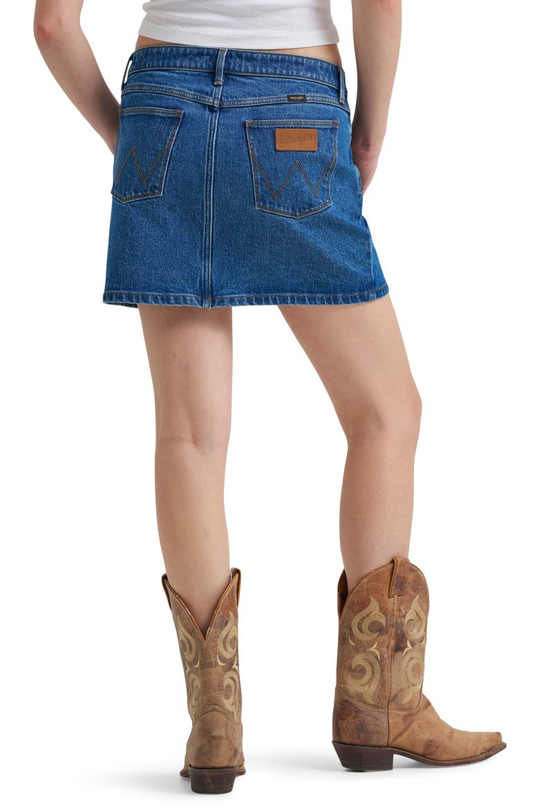 Western Denim Miniskirt, Alternate, color, CAROLINA