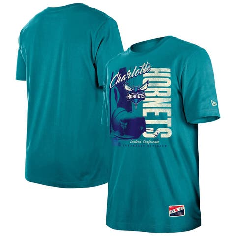 Men's New Era  Teal Charlotte Hornets Distressed Throwback Vintage Color Pack T-Shirt