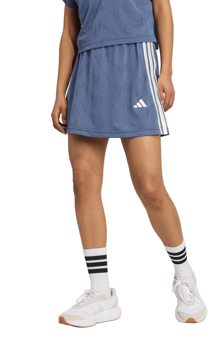 adidas Stadium 3-Stripes Jacquard Tennis Skort, Main, color, Preloved Ink/ Off White