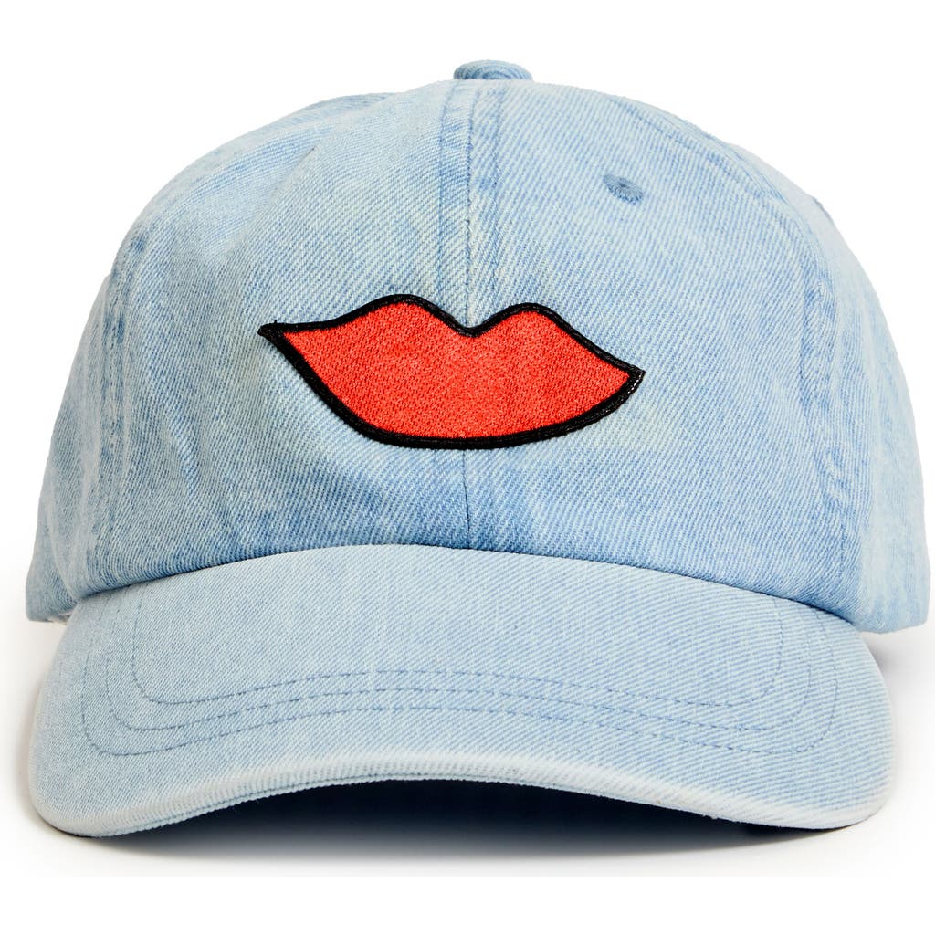 Clare V . Denim Baseball Cap In Blue