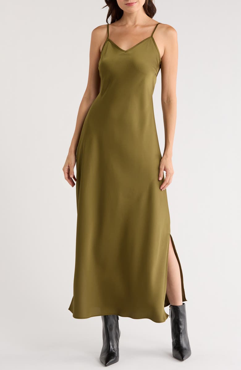 Halogen<sup>®</sup> Turtleneck Sweater & Satin Slipdress Set, Alternate, color, Basil