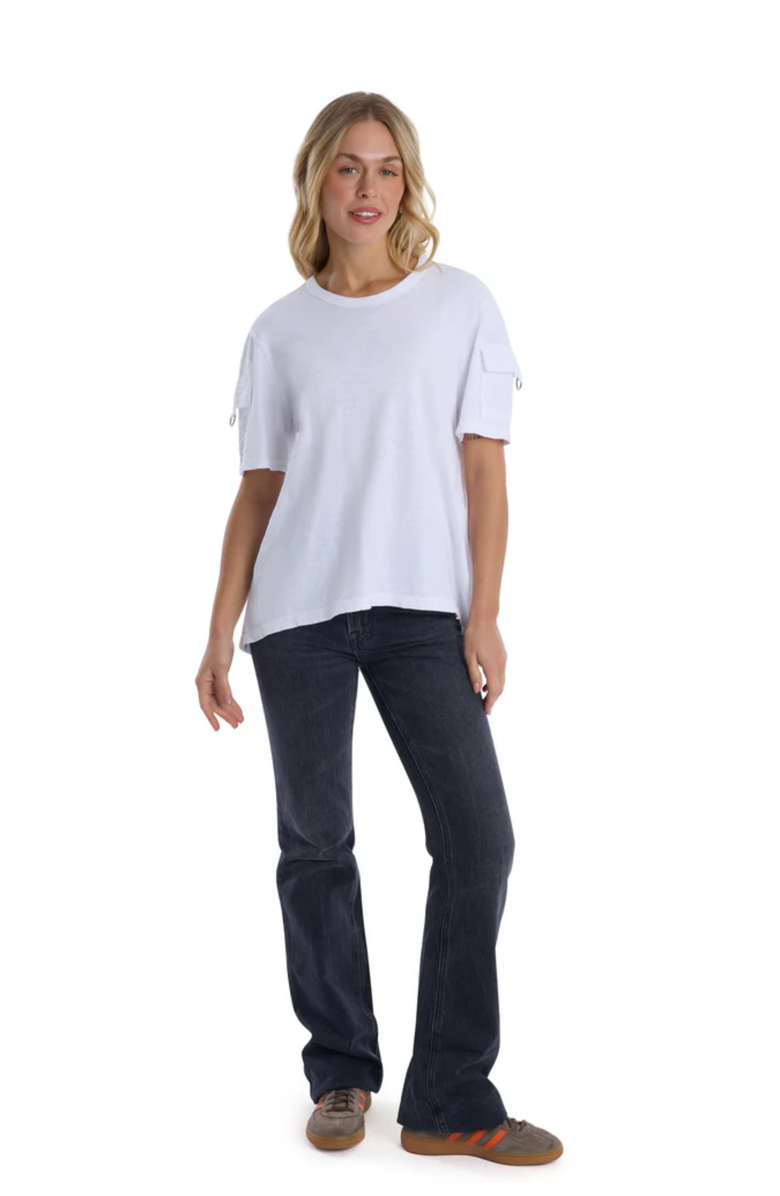 Wilt Round Neck Short Sleeve Hi-Lo, Alternate, color, White