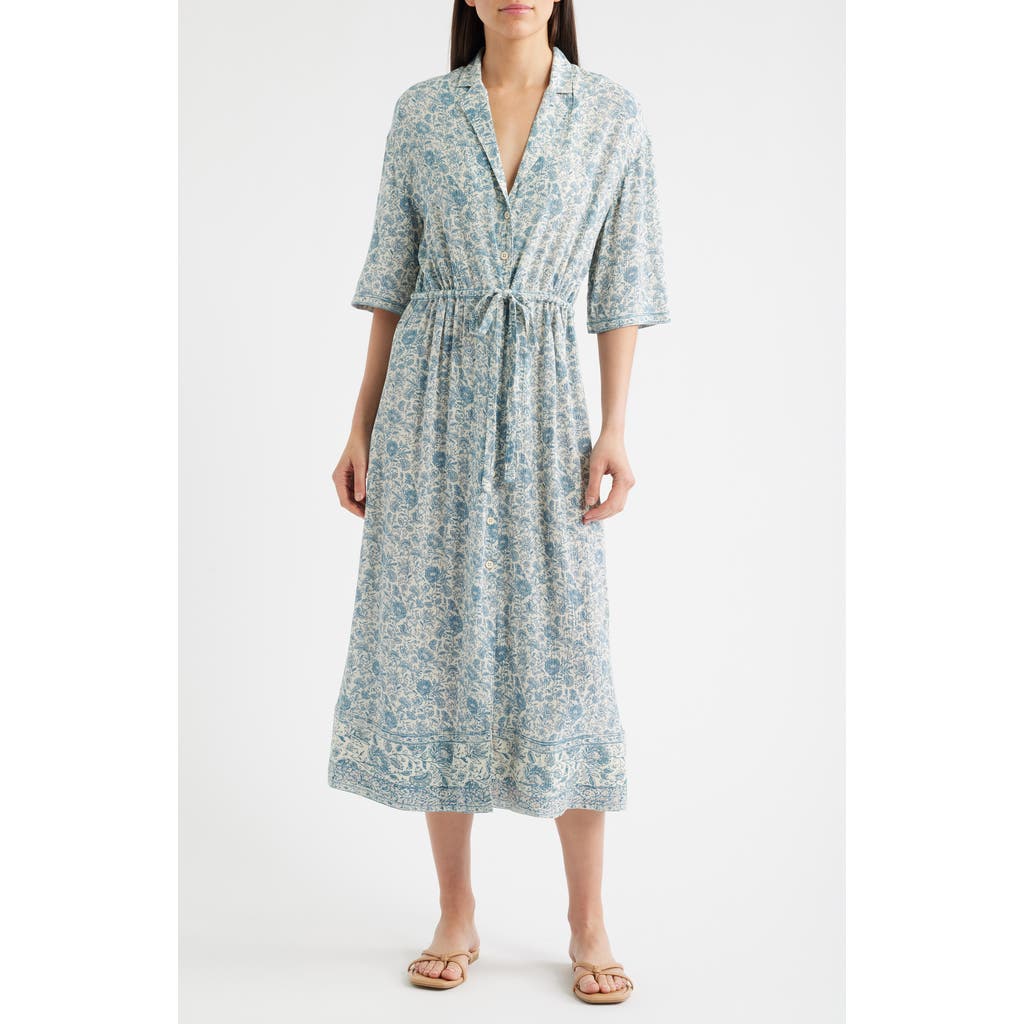 Faherty Island Times Tie Waist Midi Dress In Multi