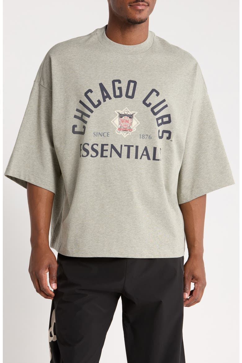 x MLB Chicago Cubs Merch Cotton Graphic T-Shirt, Main, color, CONCRETE HEATHER
