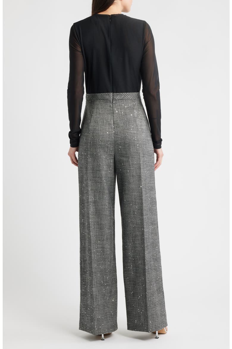 Dante Sequin Long Sleeve Wide Leg Jumpsuit, Alternate, color, METALLIC PLAID