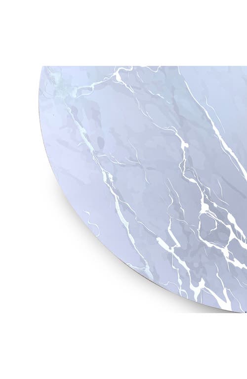 Dainty Home Marble Print 8-piece Placemat & Coaster Set In Silver