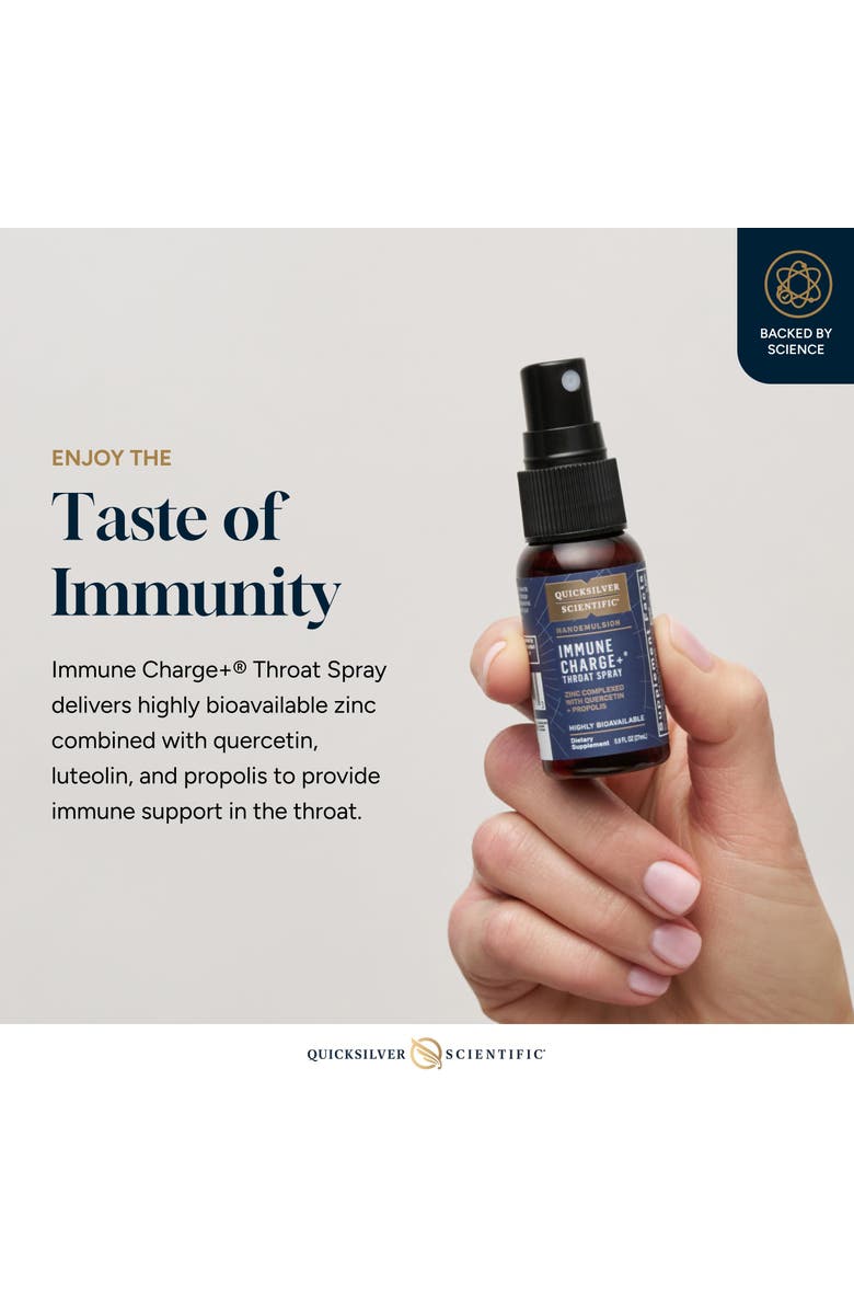 Quicksilver Scientific Immune Charge Liposomal Zinc and Quercetin Throat Spray, Alternate, color, 