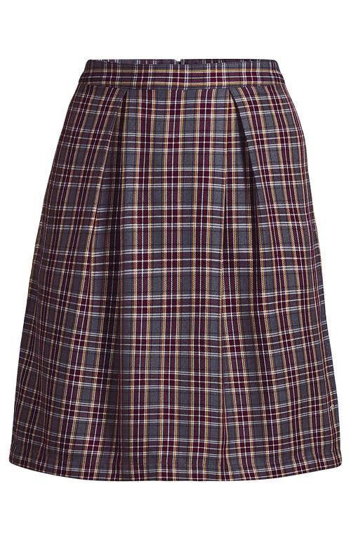 Lands' End Top Of Knee Plaid Skort In Multi