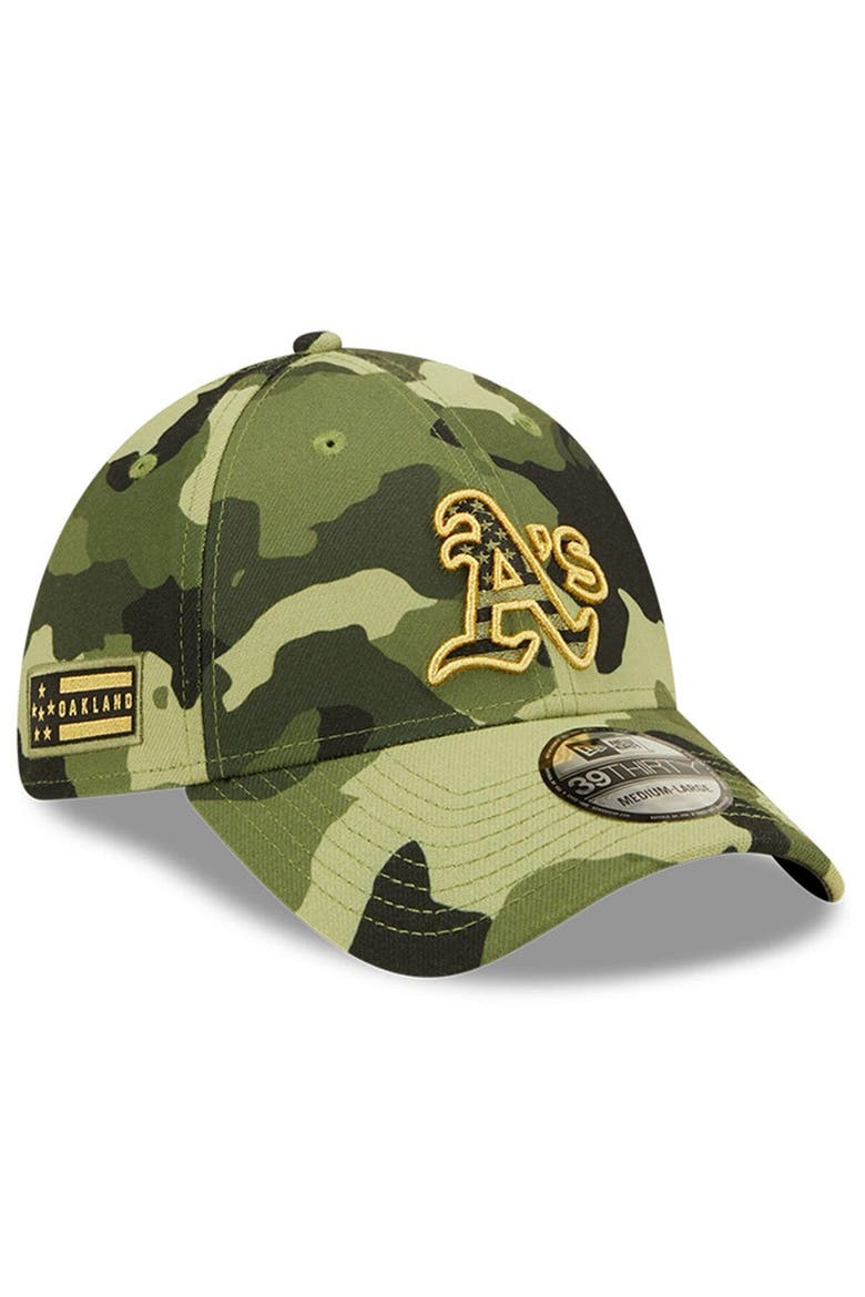 Men's New Era Camo Oakland Athletics 2022 Armed Forces Day 39THIRTY Flex Hat, Main, color, Camo
